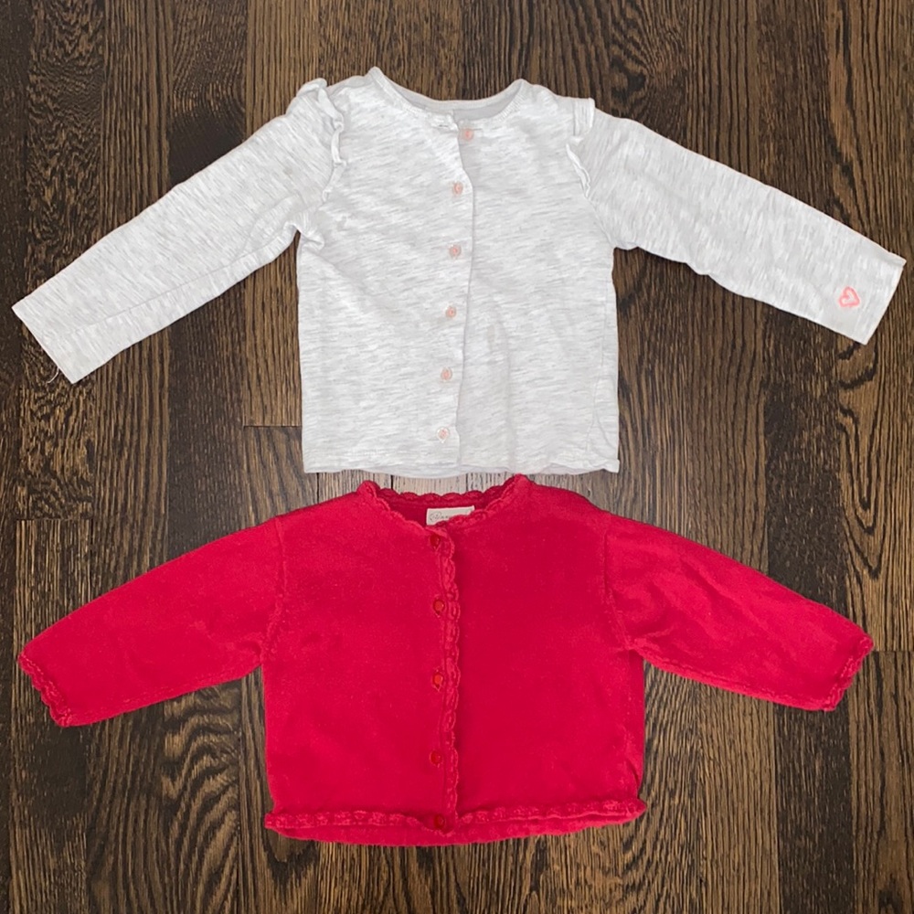 Two Toddler Girls Beautiful Cardigans Pennymeade and H&M 18-24 months